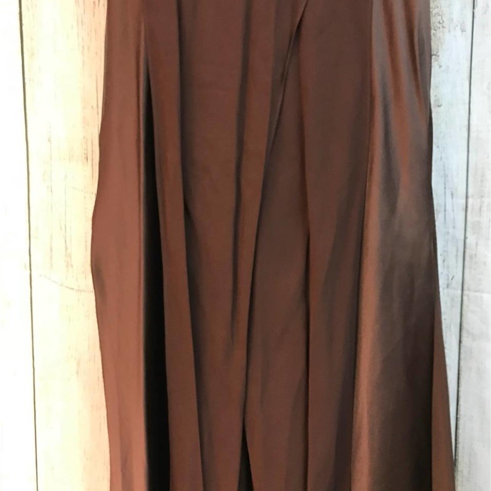 Zoe Georgette Satin Chocolate Long Maxi Dress S - Picture 6 of 8